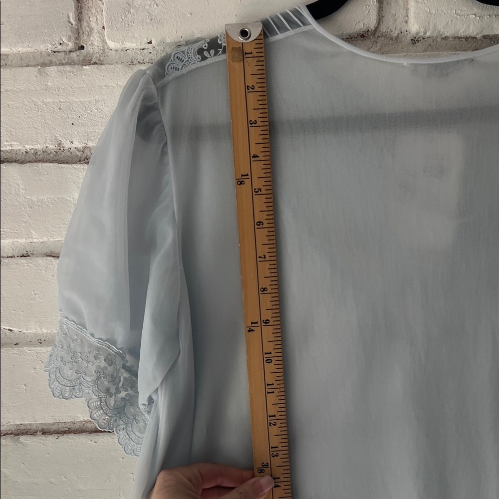 Light Blue Lace-Trim Nightgown flowy sleeved dress - out of stock - Picture 11 of 12